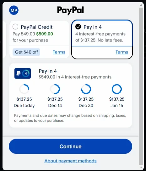 paypal pay in 4